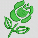 绿色刺绣花朵图案