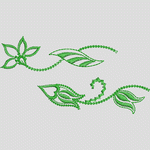 绿色植物刺绣图案