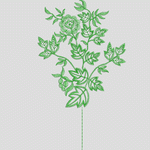 绿色植物刺绣图案
