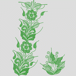 绿色刺绣花卉图案