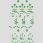 绿色刺绣植物图案设计