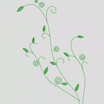 绿色藤蔓花卉图案