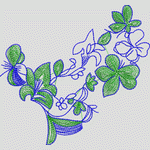 绿色植物刺绣图案