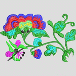 彩色刺绣花卉图案