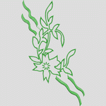 绿色植物刺绣图案