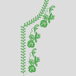 绿色植物刺绣图案