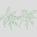 绿色刺绣植物图案