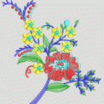 彩色刺绣花卉图案