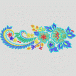 彩色花卉刺绣图案