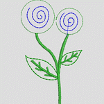 螺旋花朵刺绣图案