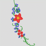 刺绣花卉藤蔓图案