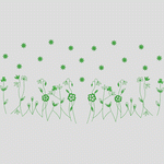 绿色植物刺绣图案