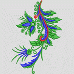 彩色花卉刺绣图案