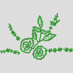绿色刺绣花卉图案