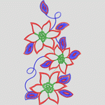 彩色刺绣花卉图案
