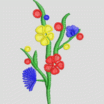 彩色刺绣花卉图案