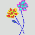 彩色刺绣花朵图案