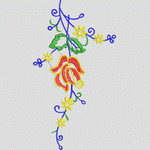 彩色刺绣花卉图案