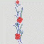 红色花朵刺绣图案