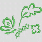 绿色植物刺绣图案