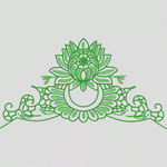 绿色刺绣花卉装饰图案