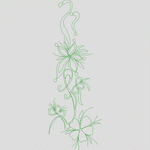 绿色植物刺绣图案