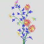 彩色刺绣花卉图案