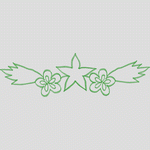 绿色刺绣星花装饰图案