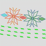 彩色雪花与叶片图案设计图