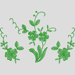 绿色植物刺绣图案