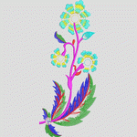 彩色刺绣花卉图案