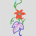 彩色刺绣花卉图案