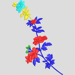 彩色刺绣花卉图案