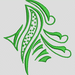 绿色植物刺绣图案