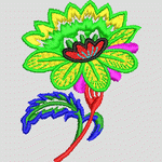 彩色刺绣花朵图案