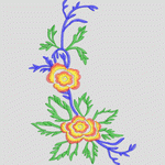 彩色刺绣花卉图案