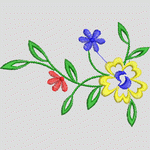 彩色刺绣花卉图案