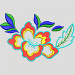 彩色花卉刺绣图案