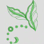 绿色植物刺绣图案