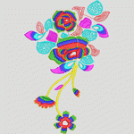 彩色刺绣花卉图案