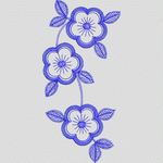 蓝色花卉刺绣图案