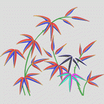 彩色刺绣植物图案