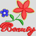 花朵与“Beauty”字样装饰图案