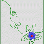 绿色藤蔓蓝花图案
