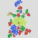 彩色刺绣菊花图案