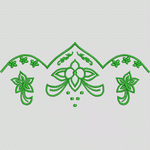 绿色植物刺绣装饰图案