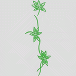 绿色藤蔓花卉刺绣图案