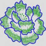 绿色植物刺绣图案