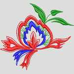 彩色花卉刺绣图案