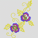彩色刺绣花卉图案
